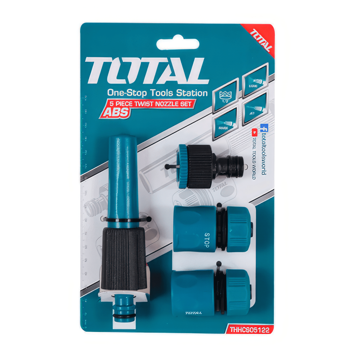 SET DE BOQUILLAS Y CONECTORES PARA HIDROLAVADORA TOTAL1