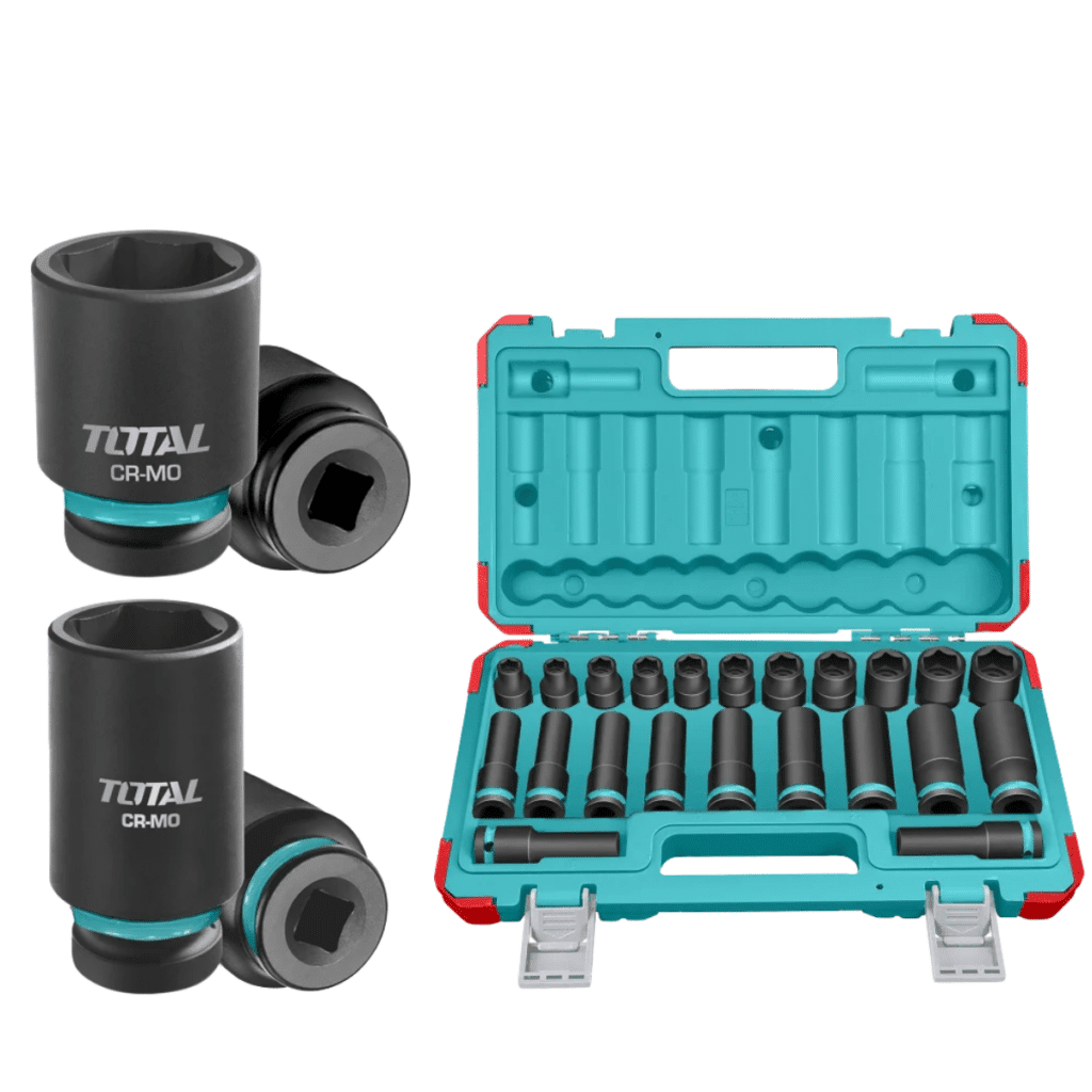 SET DADOS IMPACTO CORTO/LARGO 1/2'' 2X(10-24)MM 22PCS CR-MO MALETIN - THKISD12221L2