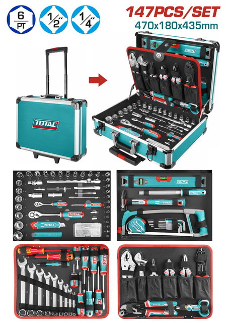 Set x 147pcs Herramientas Manuales en maleta de Aluminio THKTHP214761