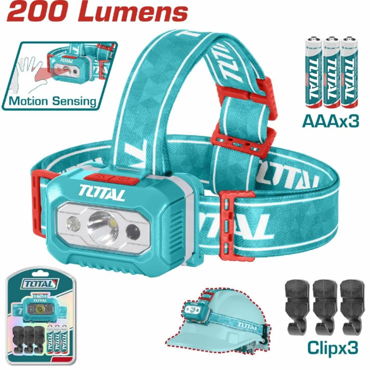 LINTERNA DE CABEZA 200 LUMENES TOTAL / THL013AAA61