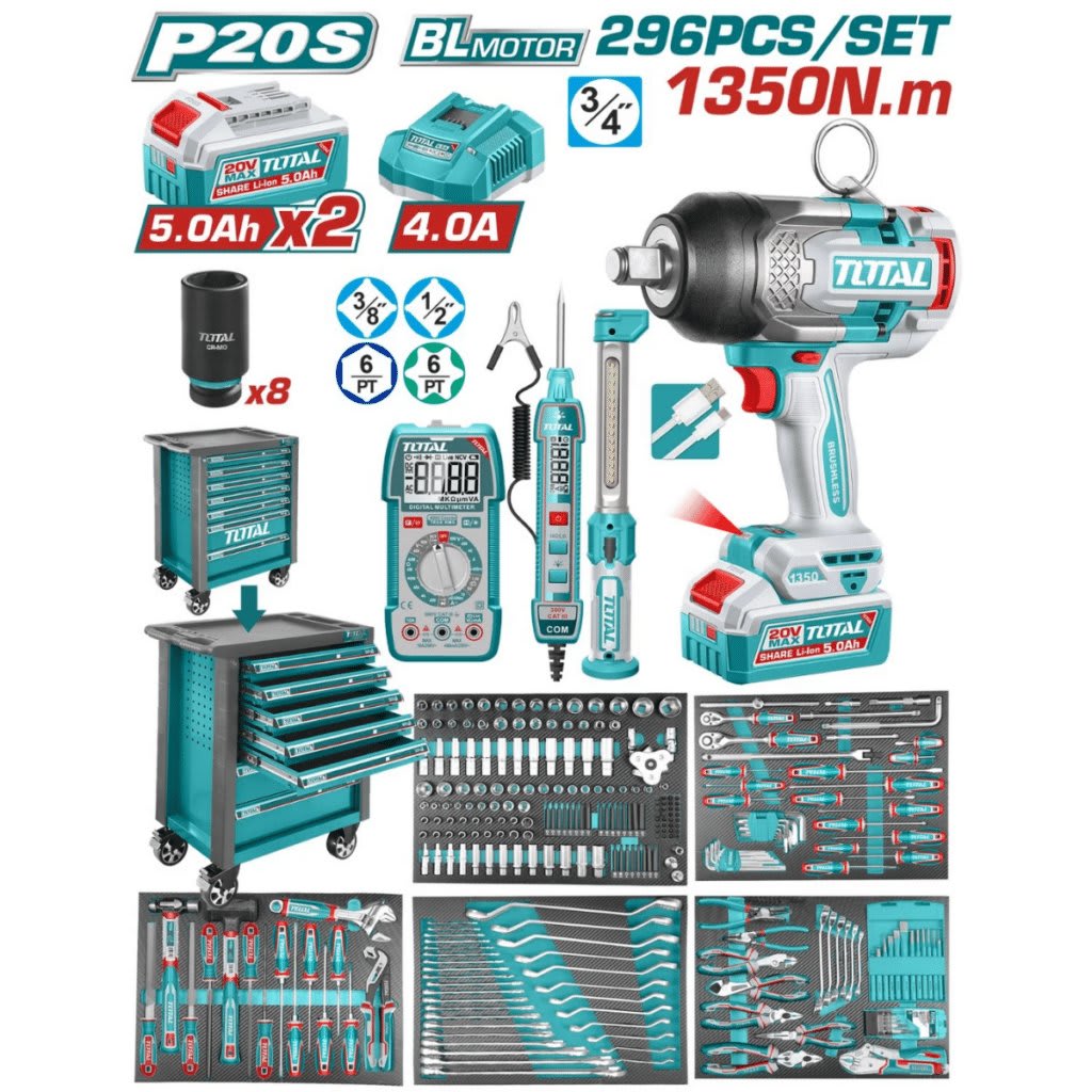 CARRO PORTA HERRAMIENTAS 7 CAJONES + HERRAMIENTAS + LLAVE IMPACTO 3/4