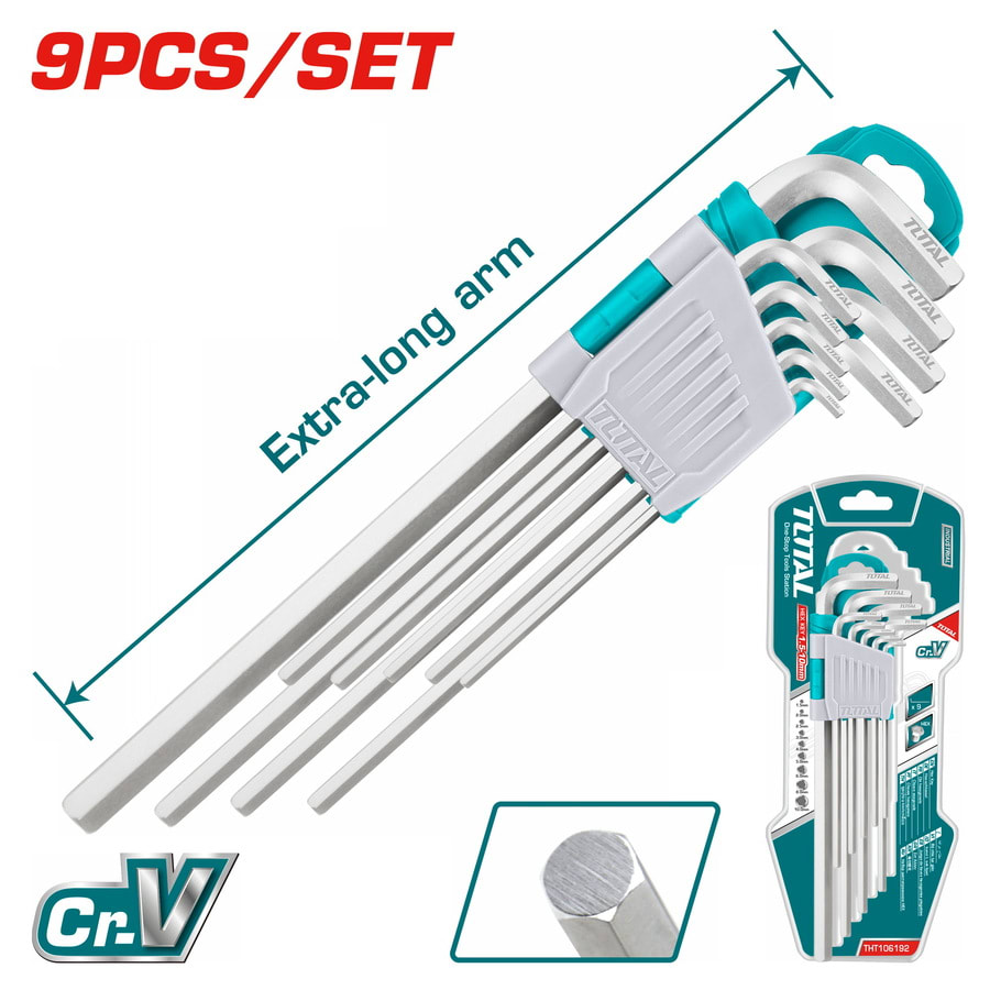 SET JUEGO DE LLAVES ALLEN HEXAGONAL 9 PIEZAS TOTAL THT1061921