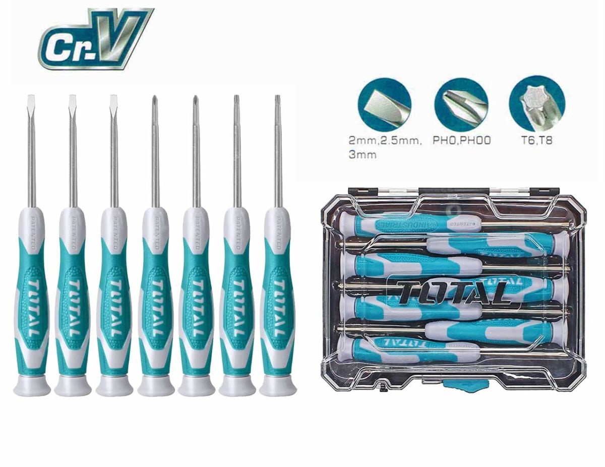 JUEGO DE DESTORNILLADORES DE PRECISION 7 PCS TOTAL1