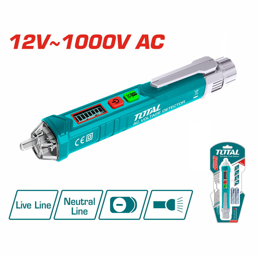 DETECTOR DE VOLTAJE 12V 1000V TOTAL -  THT29100031