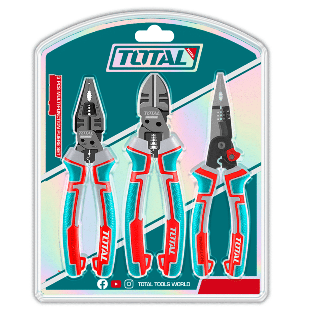 SET DE ALICATES 3PCS CR-V 200MM(8'') (ONE TIME) INDUSTRIAL - THT2MK2312