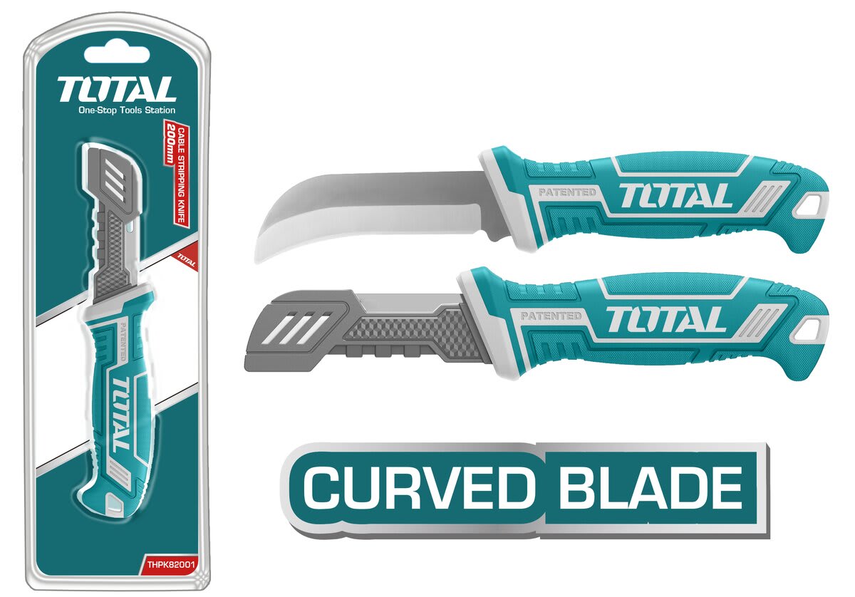 CUCHILLO PELACABLES CURVO 200MM TOTAL THT518822