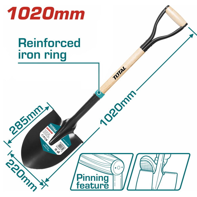 Pala c/mango madera 1020mm total ththw01011