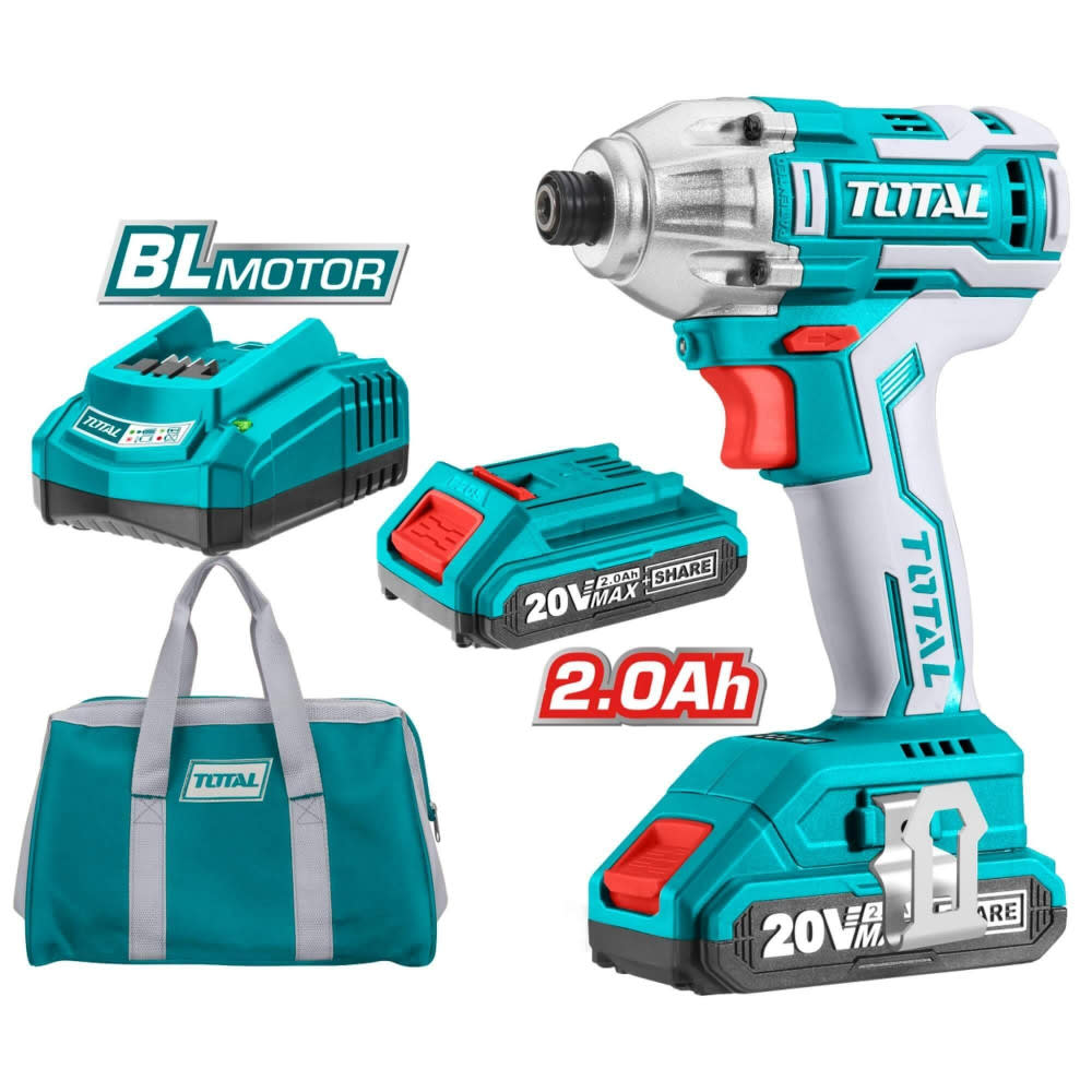 ATORNILLADOR DE IMPACTO 20V INALÁMBRICO BRUSHLESS TOTAL - TIRLI20023