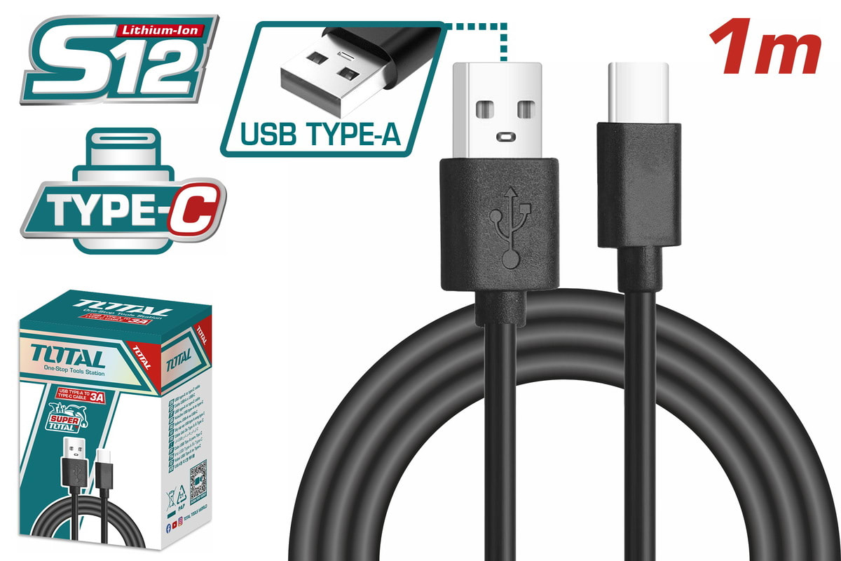 Cable TOTAL USB tipo A a tipo C 1m (TIUCC01)1