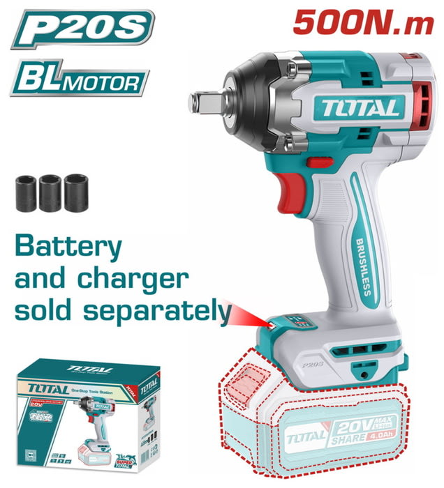 LLAVE DE IMPACTO 20V 500Nm BARETOOLS TOTAL / TIWLI205011