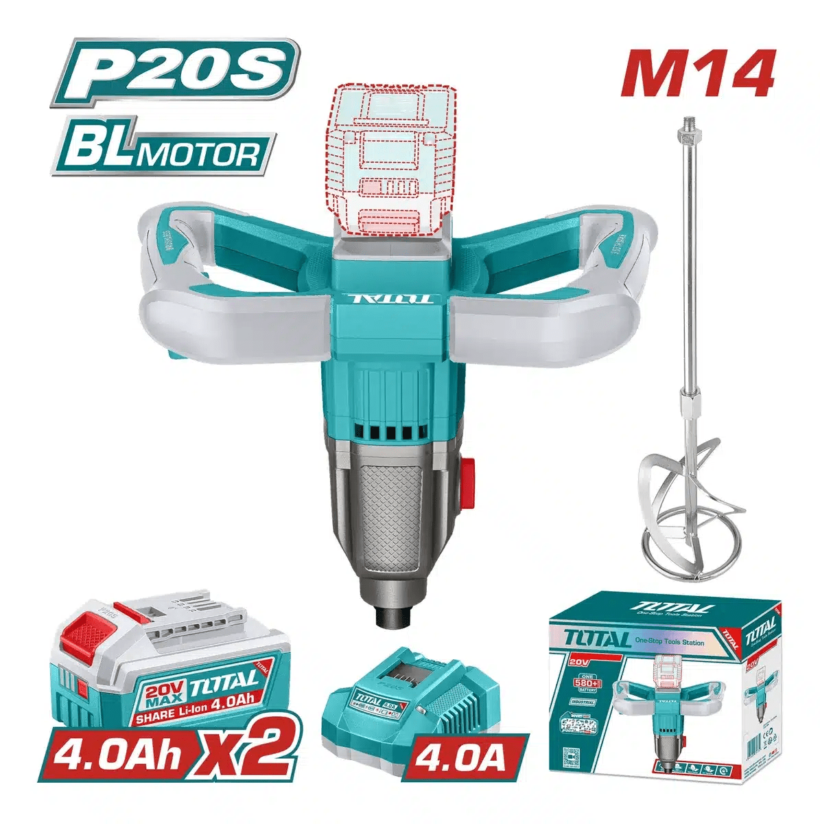 MEZCLADOR BL MOTOR 20V M14 TOTAL - TMXLI201621