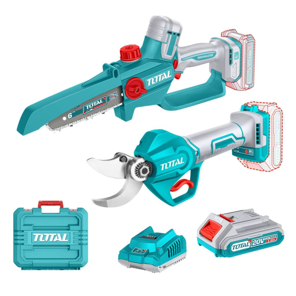 COMBO 2 EN 1 SIERRA CADENA 6'' + TIJERA PODAR 20V 2X2.0AH + MALETIN - TOSLI2507952