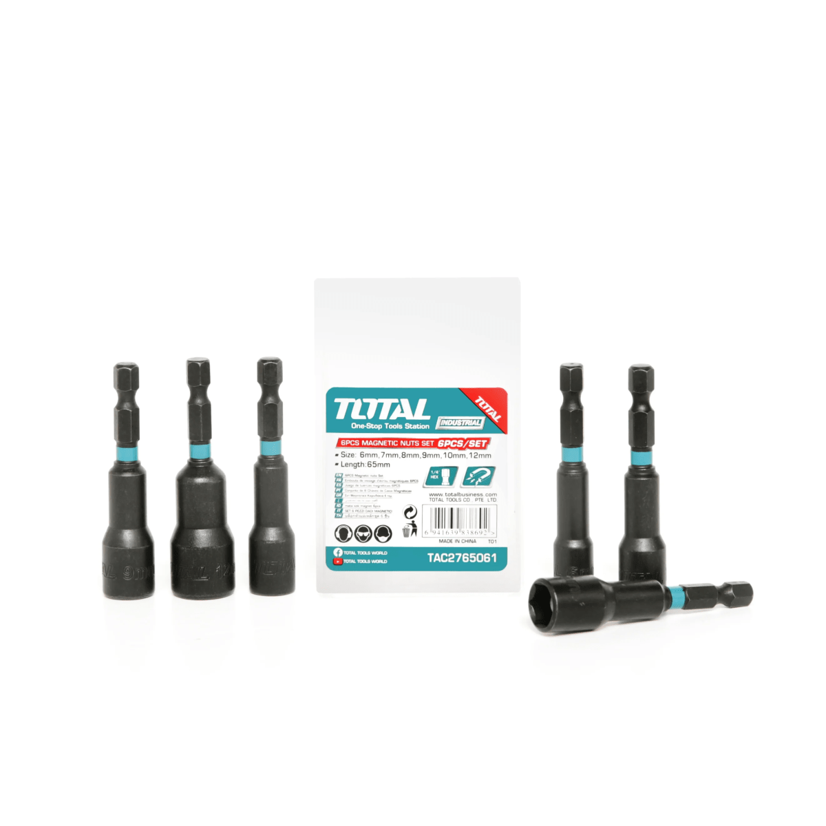 SET DE PORTA TUERCAS MAGNETICAS 6PCS TOTAL / TAC2765061-N2