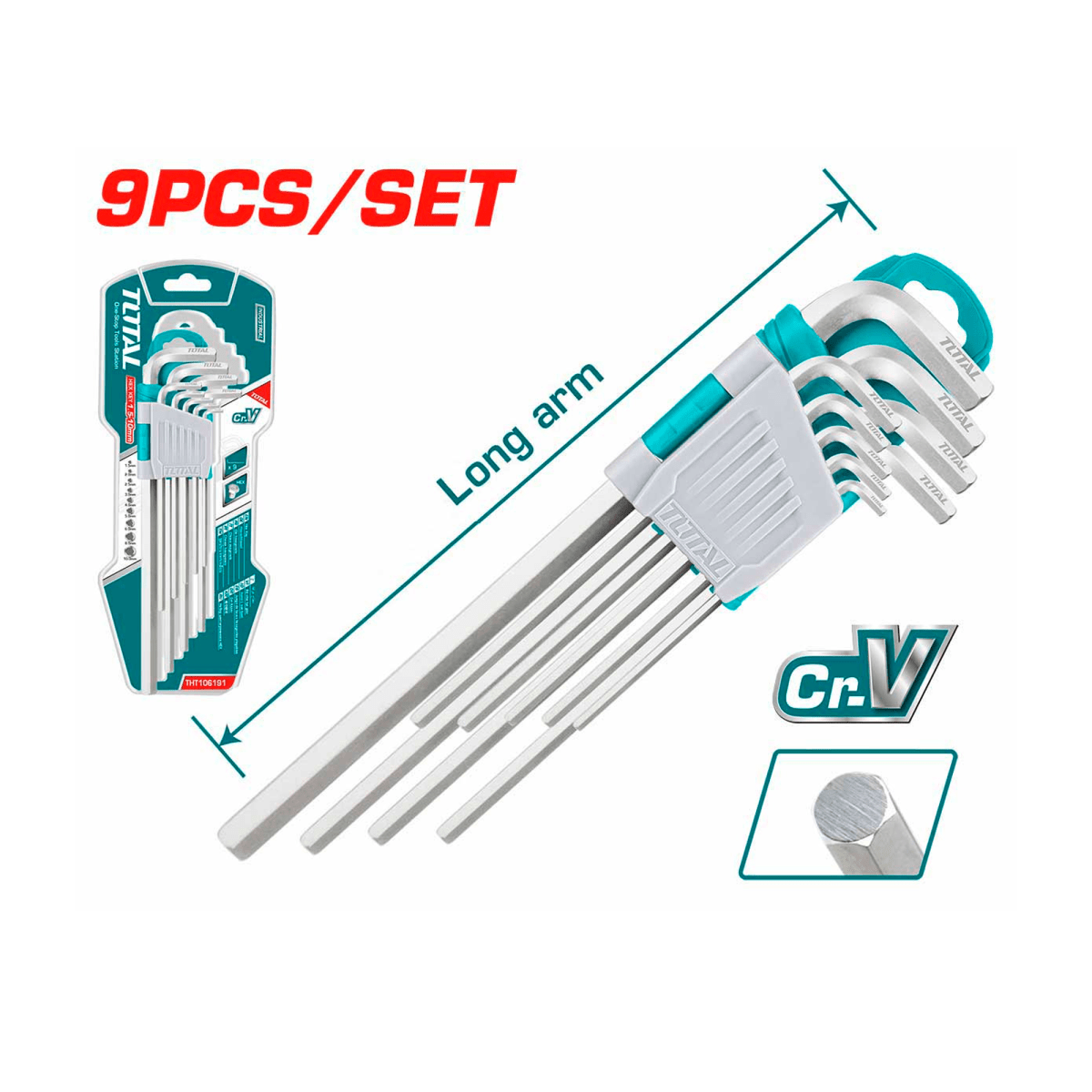 JUEGO DE LLAVES ALLEN HEXAGONALES 9 PIEZAS - THT1061911