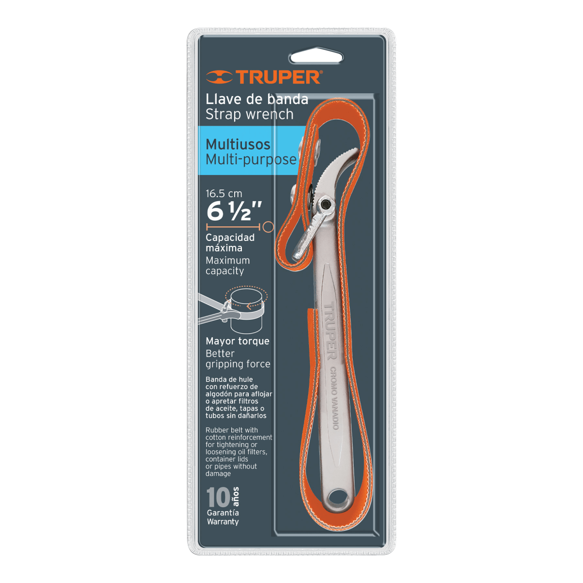 Llave de banda de hule 1-1/2