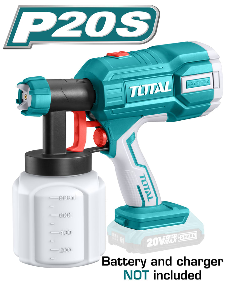 PISTOLA DE PINTURA 20V INALÁMBRICA 800ML TOTAL - TSGLI20011