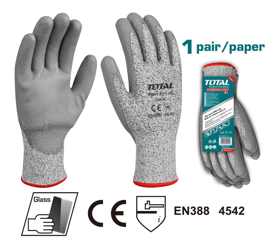 GUANTES DE TRABAJO ANTICORTE XL TSP1701-XL3