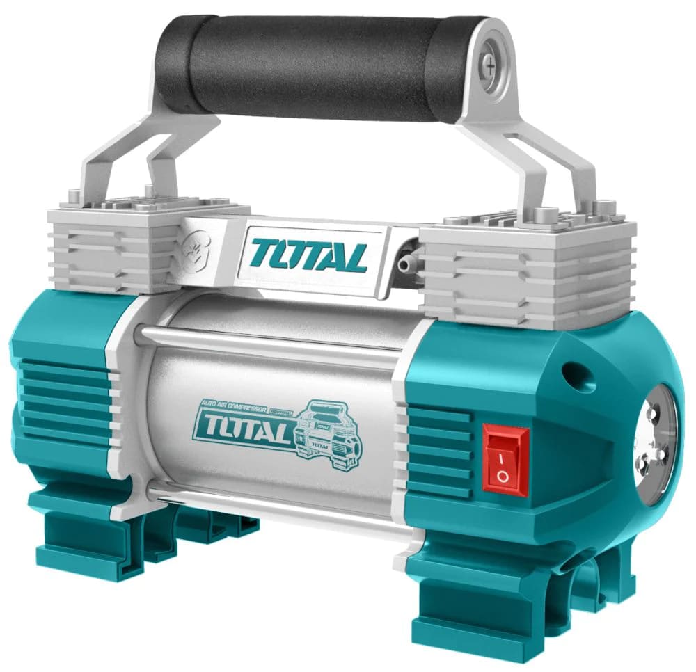 MINI COMPRESORA PARA AUTO 12V TOTAL, 120PSI CON MALETA Y ACCESORIOS1