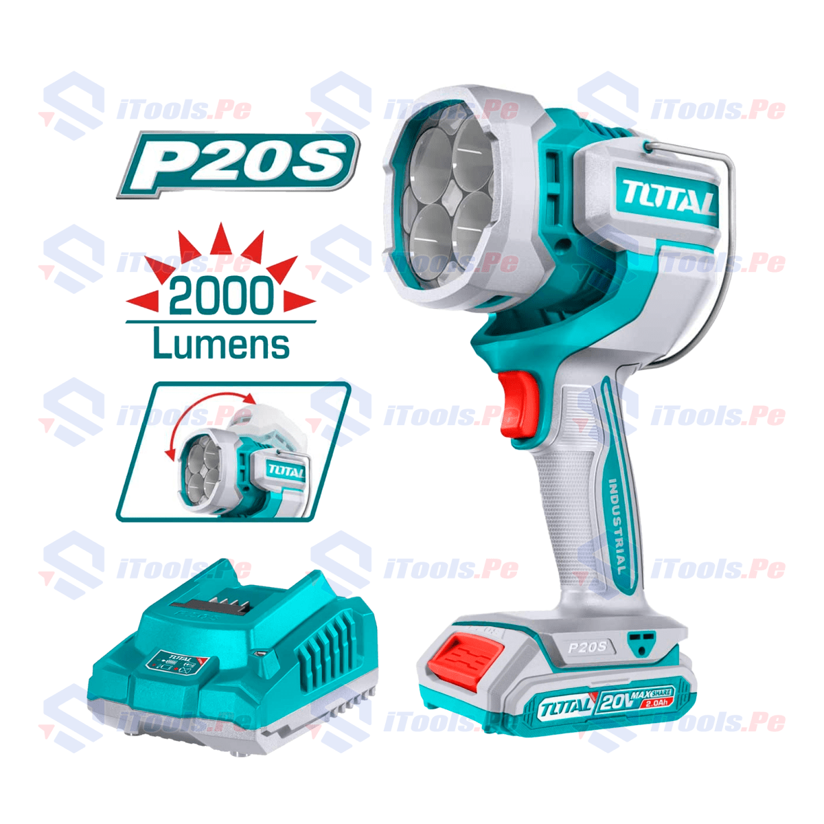 KIT LINTERNA 2000 LM TOTAL1