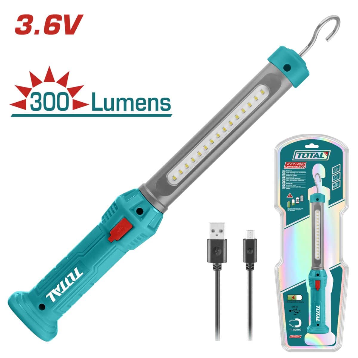 LINTERNA RECARGABLE 3.6V 300 LUM TOTAL - TWLI352611