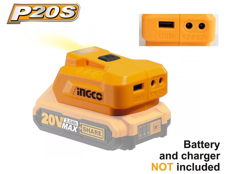 ADAPTADOR PARA CARGADOR CELULAR USB + LUZ LED  CUCLI2022 INGCO2