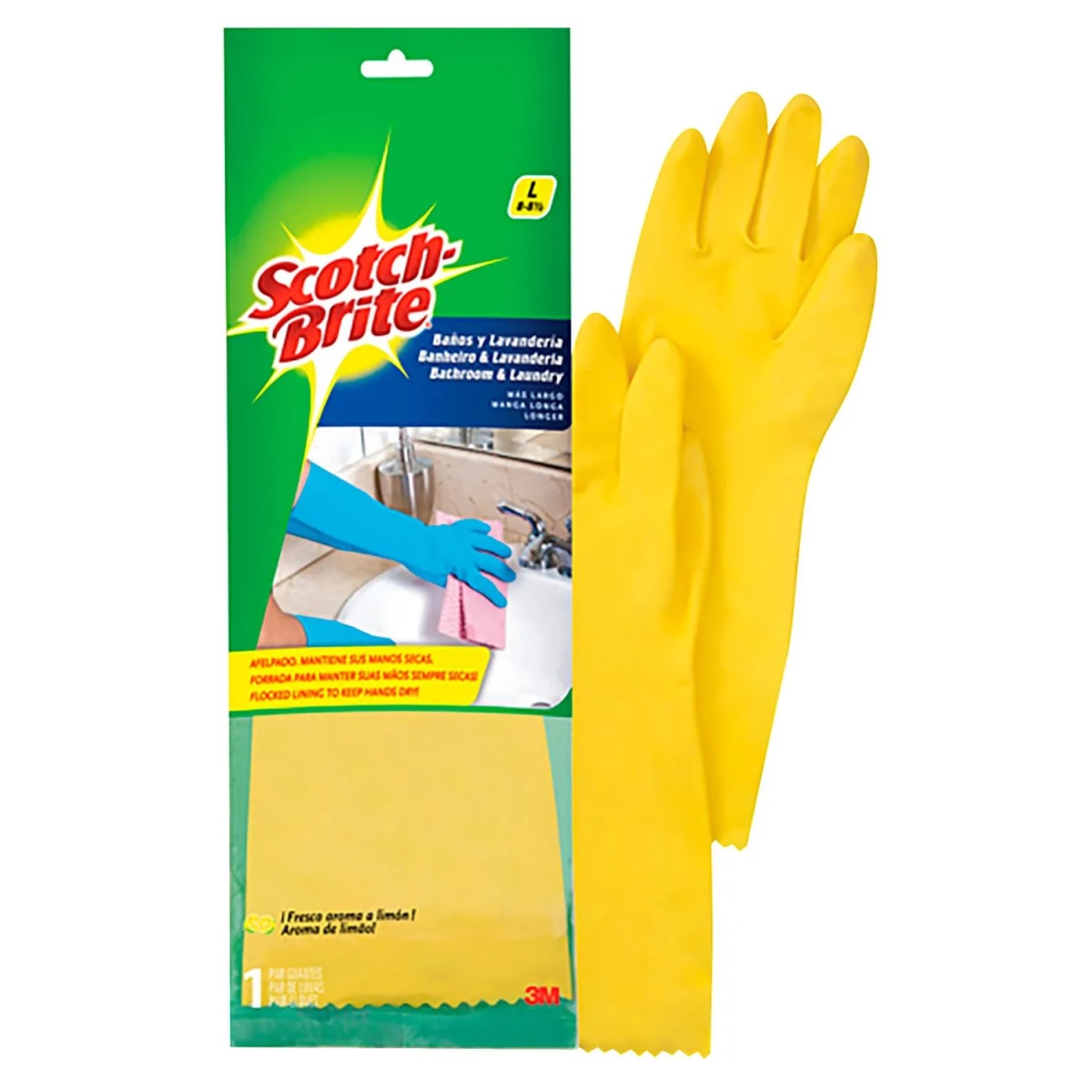 GUANTES DE LIMPIEZA  TALLA=L  SCOTCH - BRITE / 200614K2A1
