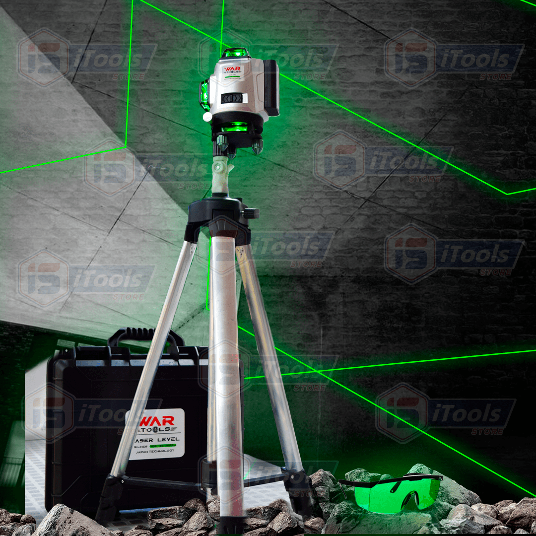 NIVEL LASER DE 16 LINEAS VERDES 4DE+TRIPODE 1.5 MT WAR TOOLS3
