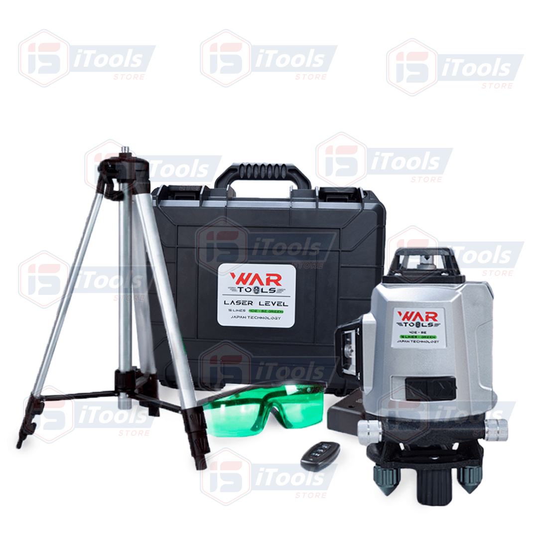 NIVEL LASER DE 16 LINEAS VERDES 4DE+TRIPODE 1.5 MT WAR TOOLS1