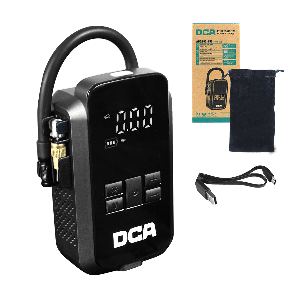MINI COMPRESORA DIGITAL 8V 2.0AH 60W 150PSI DCA / ADQE03-1501
