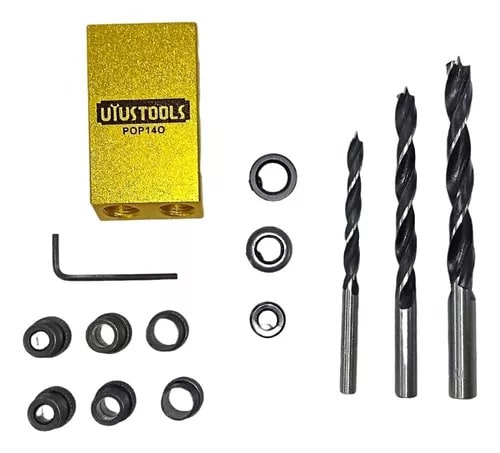 JUEGO DE PERFORACIÓN OBLICUOS PARA CARPINTERÍA 14 PCS 6,8,10MM UYUSTOOLS / POP14O2