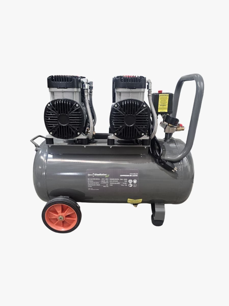 compresora de aire 50lts sin aceite 4hp/3000w gladiator cesa-850-264