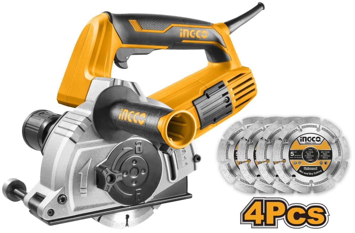SIERRA ACANALADORA DE PARED/MURO INGCO 1500 W. + 04 DISCOS WLC150081