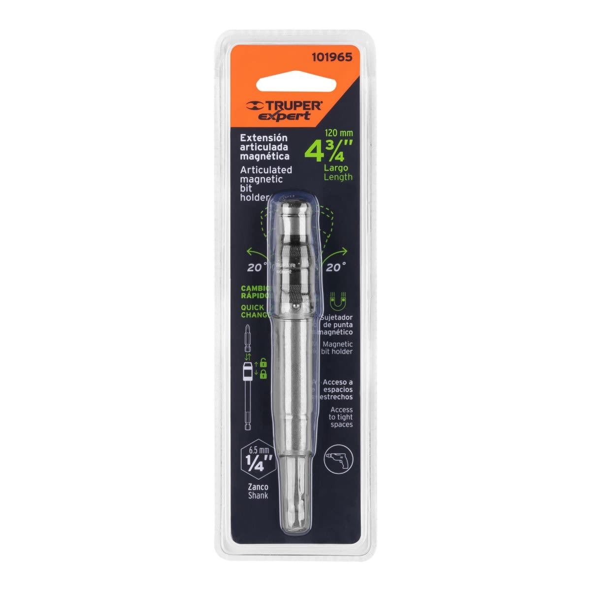 Adaptador articulado de 120 mm magnético para puntas, expert1