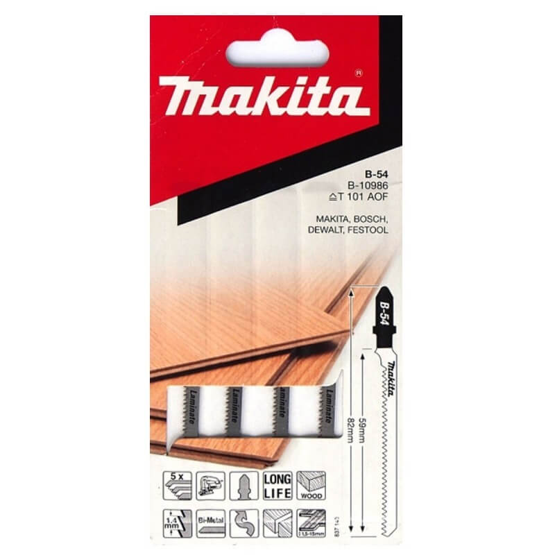 Hoja de calar para madera 60mm t101aof b-54 x5unid corte curvo 1.5-15mm2