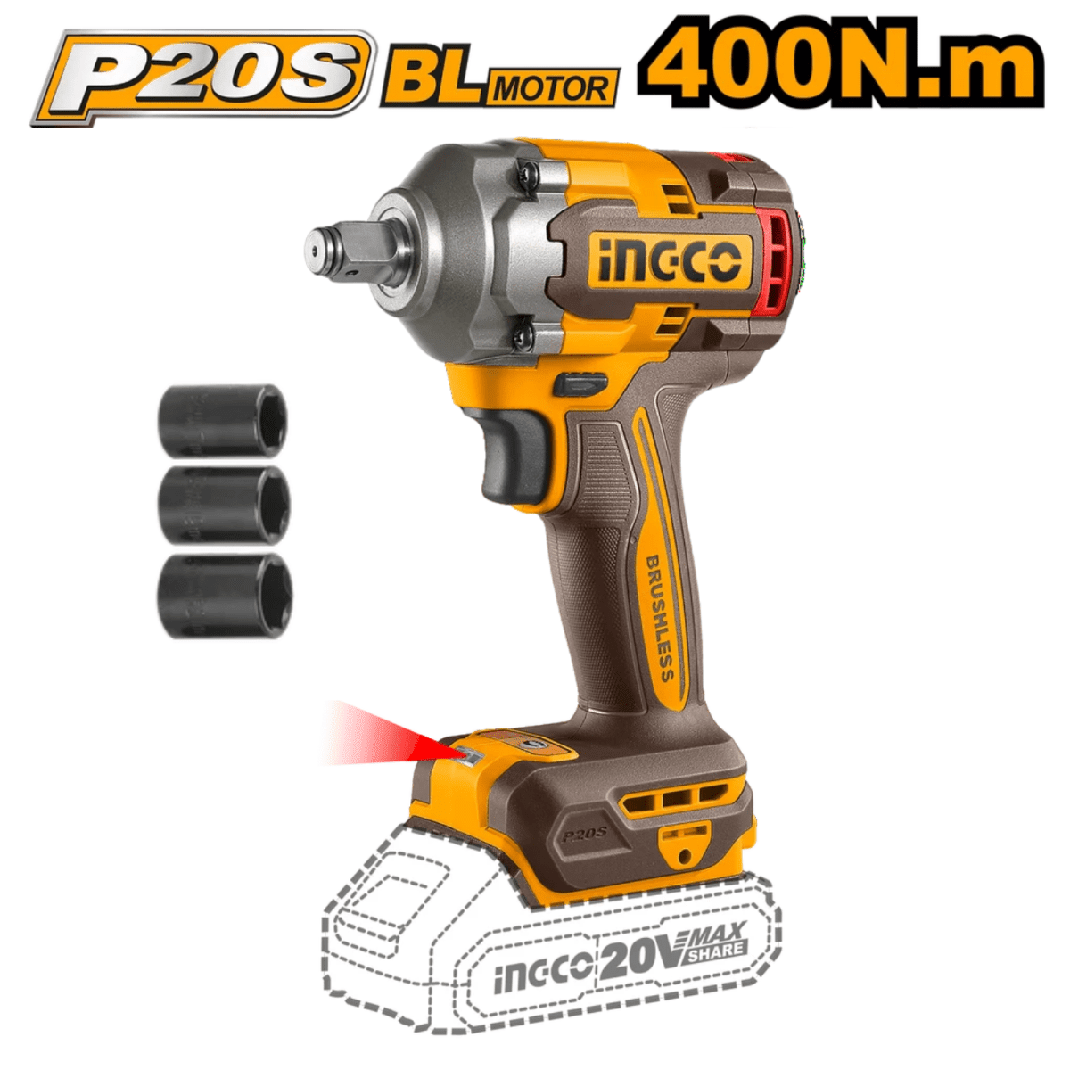 KIT BRUSHLESS TALADRO ATORNILLADOR + LLAVE DE IMPACTO + 2 BATERIAS + CARGADOR / CKLI202712