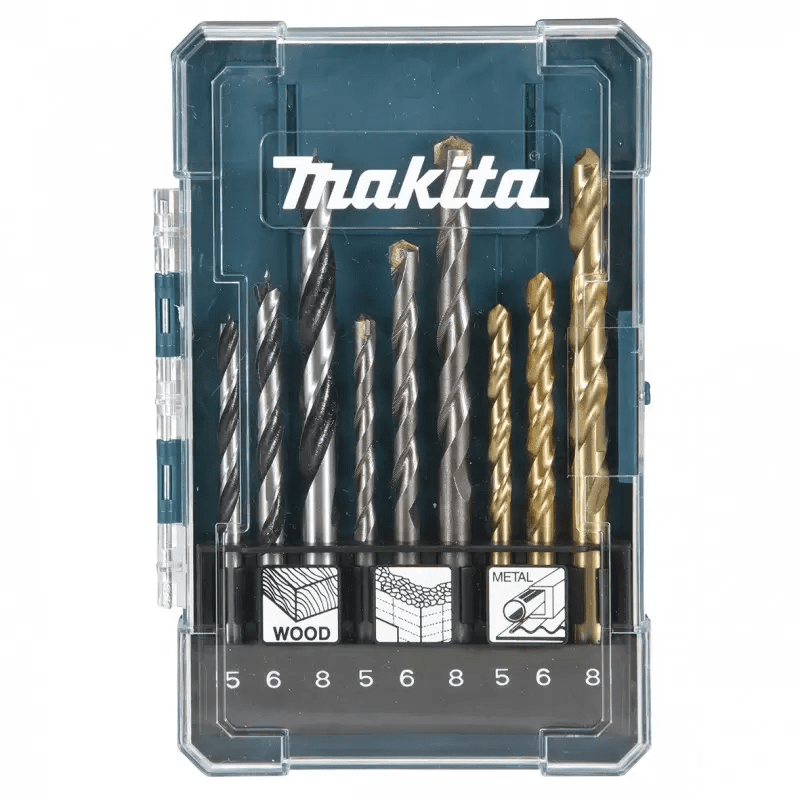 Juego de brocas 5-6-8mm para madera, metal y concreto 9 piezas makita2