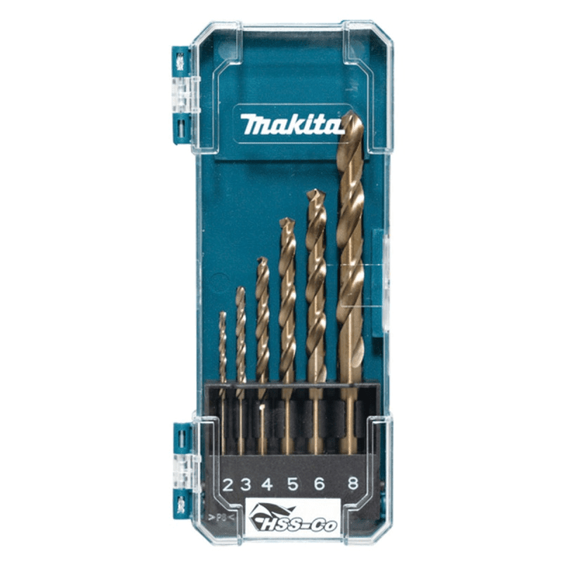 Set de 6 brocas metal/inox hss-co de 2-8 mm makita d-757581