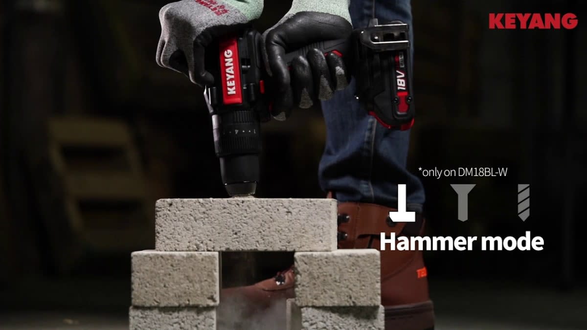 TALADRO ATORNILLADOR PERCUTOR 18V 2AH  1/2 DM18BL KEYANG1