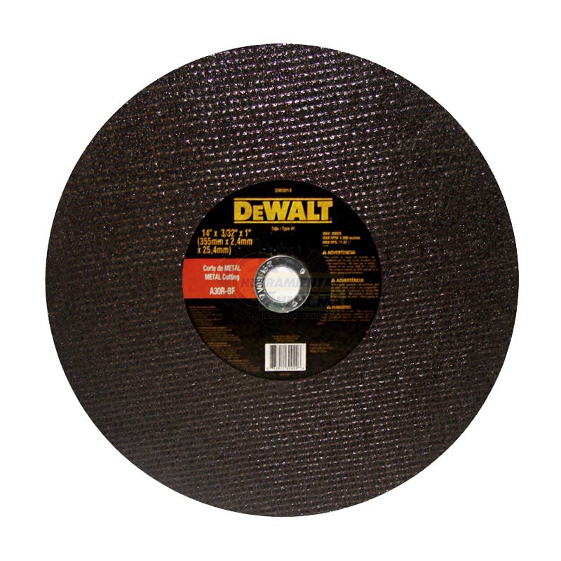 DISCO PARA TRONZADORA 14 X 0.12 X 1 DEWALT DW00141