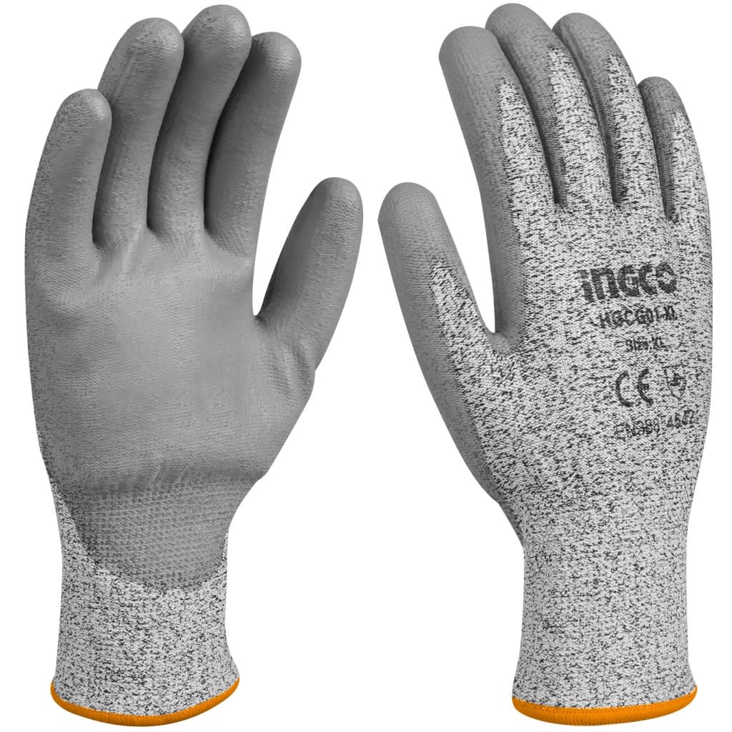 GUANTES GRIS RESISTENTE A CORTES HGCG01-XL INGCO1