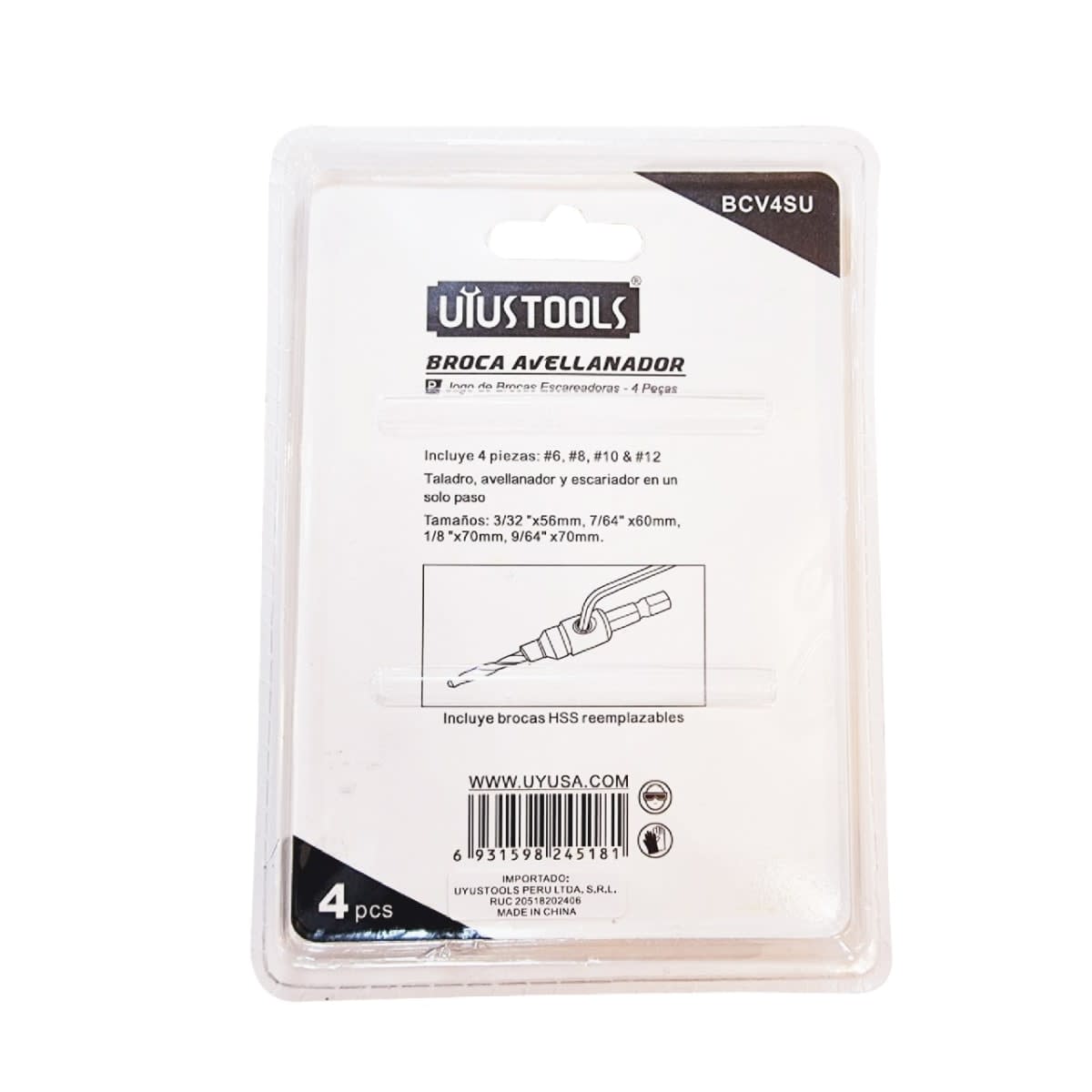 BROCA AVELLANADOR SET 4PCS PARA MADERA UYUSTOOLS1