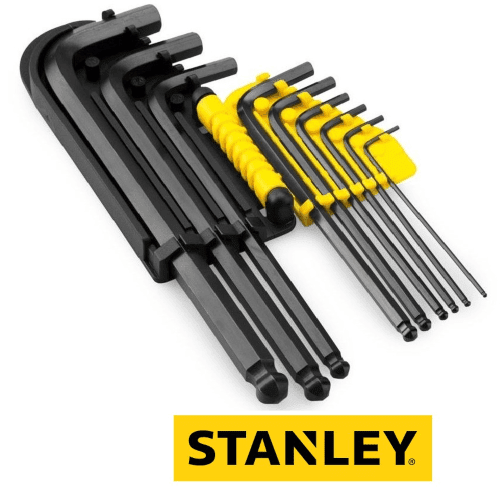 JUEGO DE LLAVES HEXAGONALES LARGAS CON PUNTA REDONDA MILIMETRICO 9 PIEZAS STANLEY / 96-2562