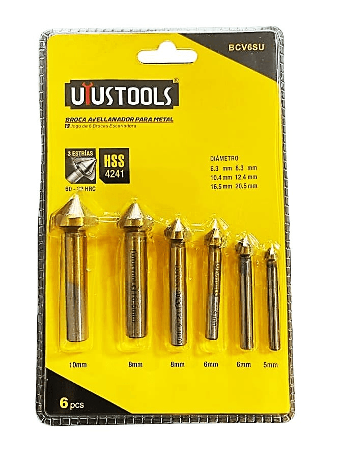 SET BROCAS AVELLANADORAS PARA METAL 6 PCS UYUSTOOLS / BCV6SU1