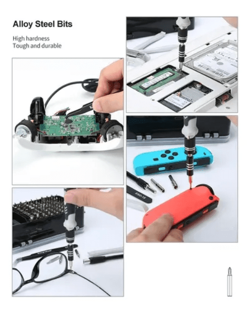 JUEGO DE DESTORNILLADORES DE PRECISIÓN 122 EN 1 . MULTIFUNCIÓN PARA REPARACIÓN DE CELULARES, ETC.8