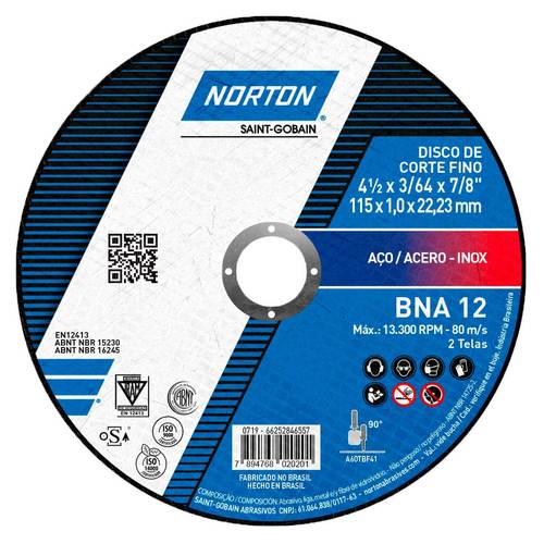 DISCO CORTE SUPERFINO DC BNA 12 EXTRA 4-1/2
