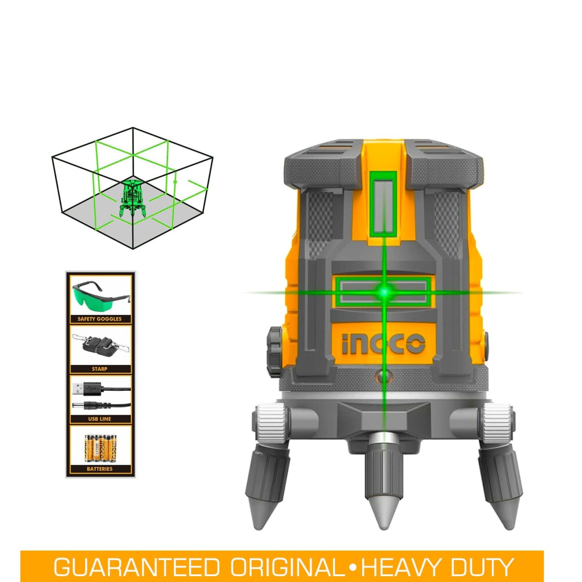 NIVEL LASER AUTONIVELANTE INDUSTRIAL VERDE INGCO HLL3052052