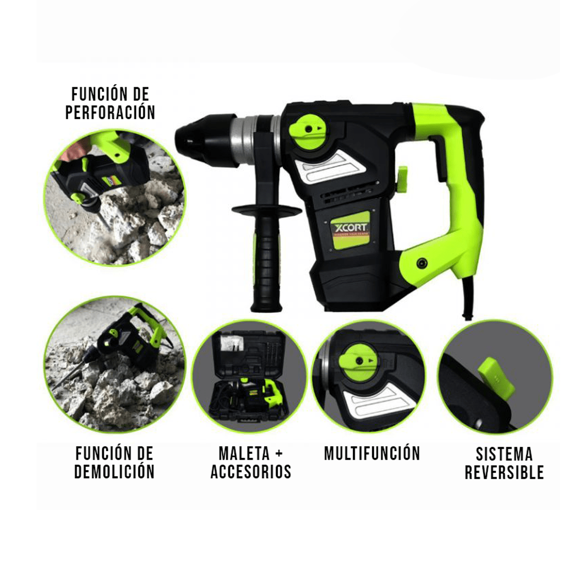 ROTOMARTILLO SDS PLUS 1800W 7.0 JOULES XCORT2