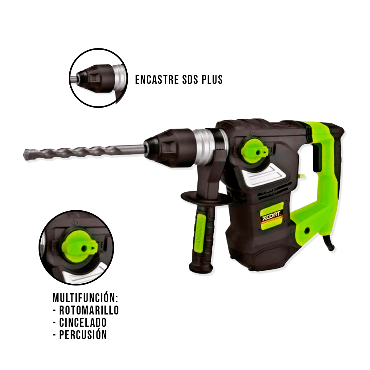 ROTOMARTILLO SDS PLUS 1800W 7.0 JOULES XCORT1