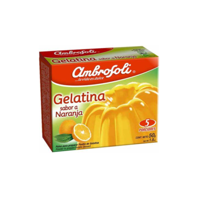 GELATINA TRADICIONAL SABOR NARANJA 50 GRS AMBROSOLI