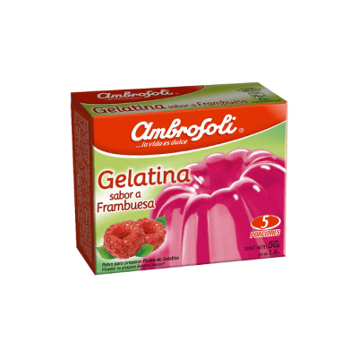 GELATINA TRADICIONAL SABOR FRAMBUESA 50 GRS AMBROSOLI